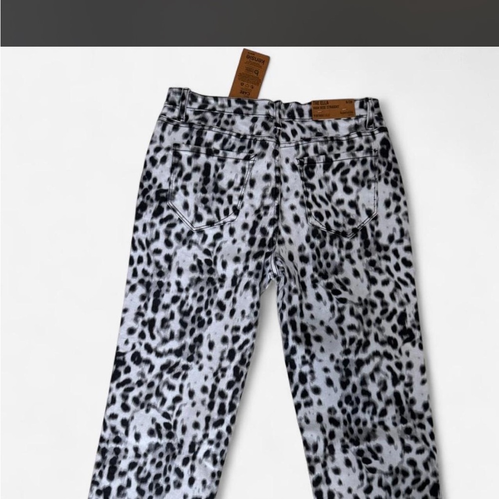 Kensie Vintage Luxe Animal Print Pants 6/28 NwT⭐️ black white leopard print - Picture 3 of 6